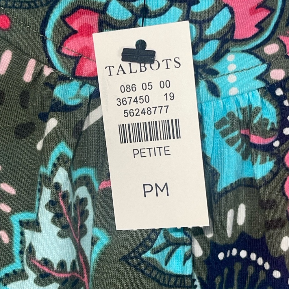 NWT- Talbots Jacobean Floral Jersey Halter maxi dress. Size PM - Picture 9 of 15